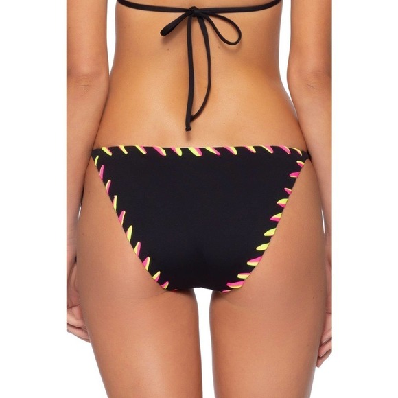 Becca Women's Black Reversible Tie Side Hipster Bikini Bottom Size S/P - Picture 6 of 12